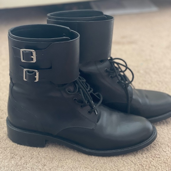 Authentic Saint Laurent combat boots Size 9.5 - Picture 1 of 6